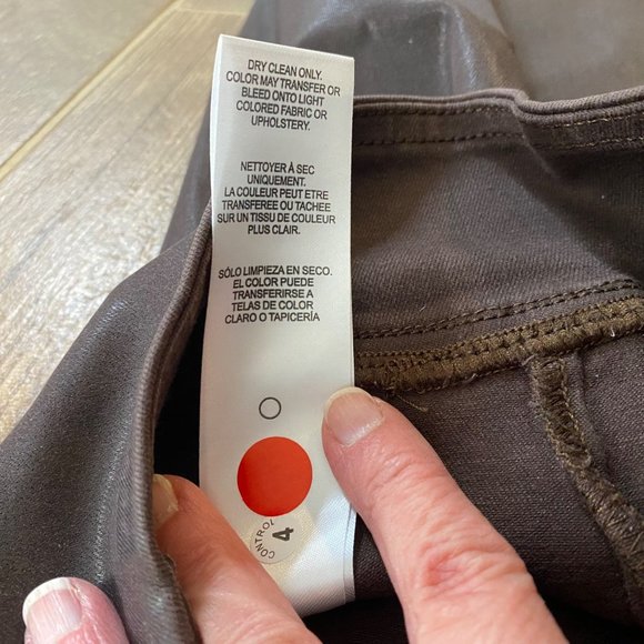 FRAME Jetset Crop COATED JEANS High-Rise Bootcut Brown - Picture 13 of 15